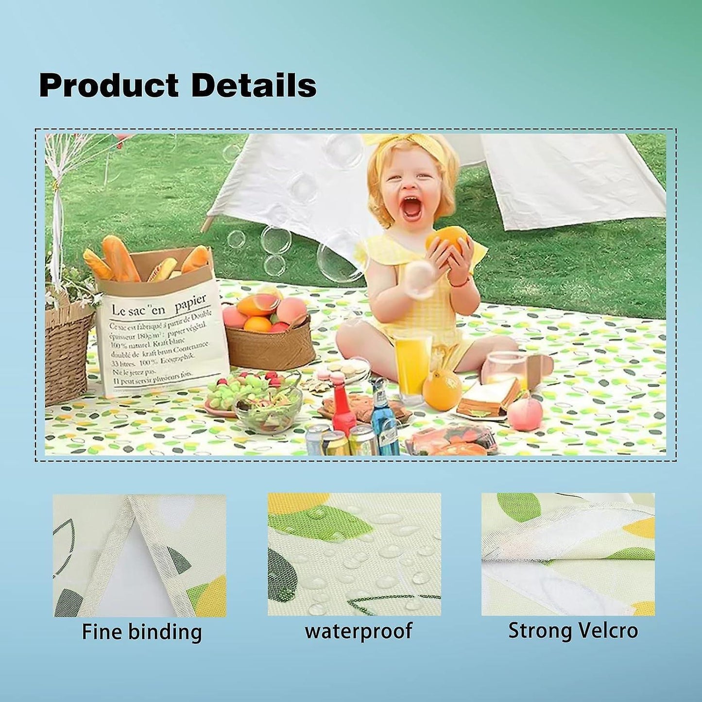 Picnic blanket waterproof picnic beach carpet pattern
