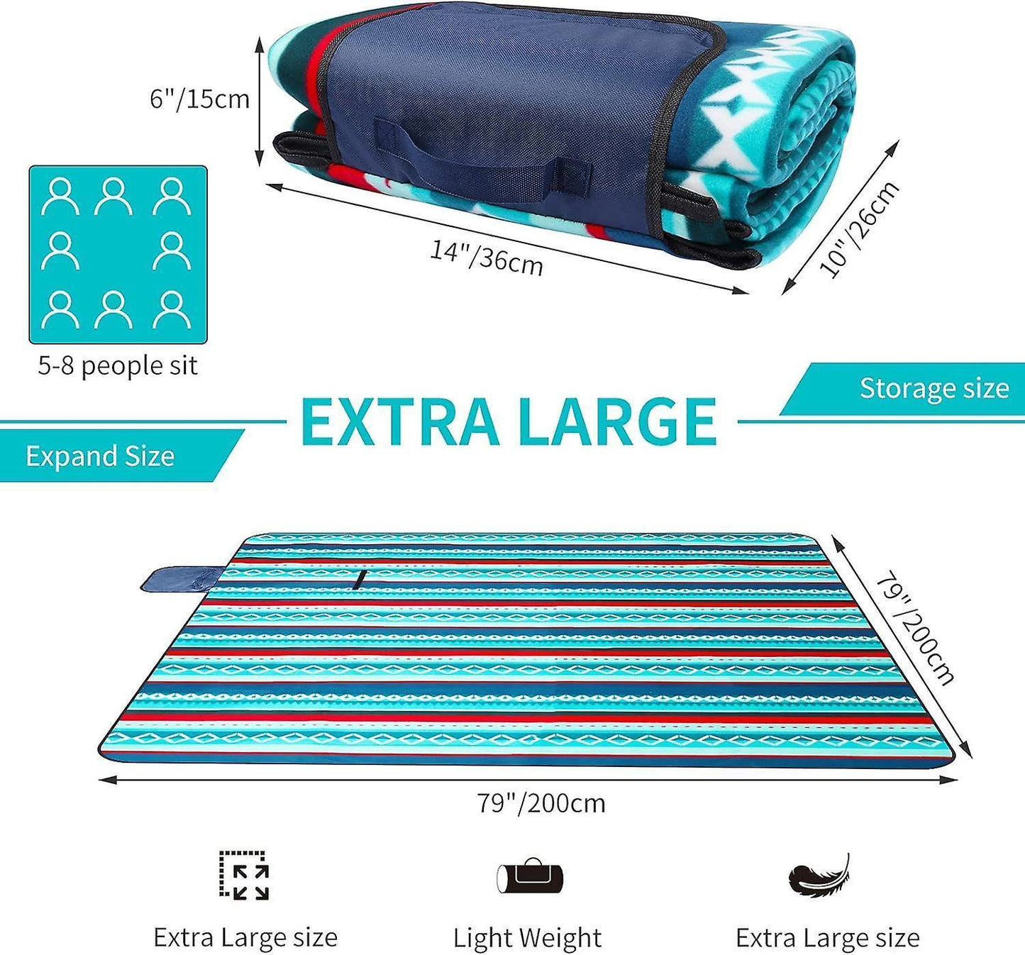 Picnic blanket waterproof picnic beach carpet pattern