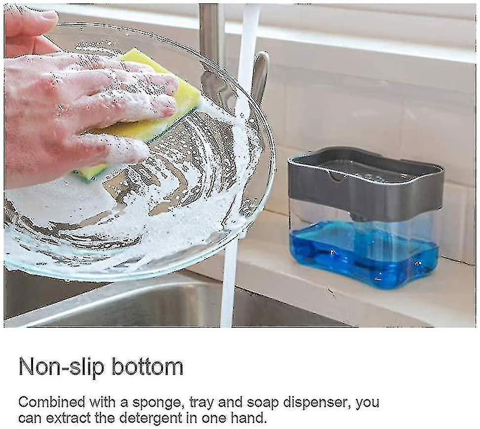 Soap Dispenser Set, Sink Organizer, Pump Soap Dispenser With Sponge Holder, Detergent Dispenser, Kitchen Utensil Holder For The Kitchen