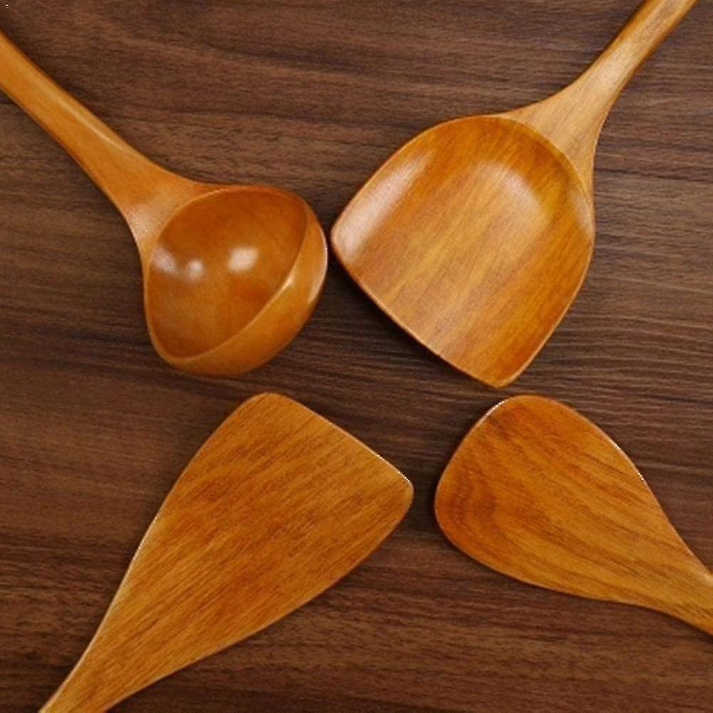 4 Pieces Kitchen Utensil Sets Wooden Cooking Utensil Set