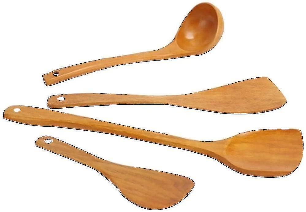 4 Pieces Kitchen Utensil Sets Wooden Cooking Utensil Set