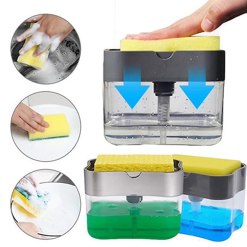 Soap Dispenser Pump With Sponge Manual Press To Clean Liquid Dispenser Container Manual Press Soap Storage Kitchen Tool