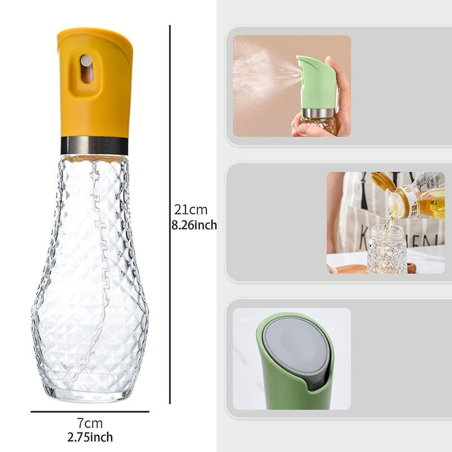 Kitchen Oil Spray Pot Healthy Glass Spray Air Pressure Barbecue Oil Spray Pot Edible Oil Spray Atomized Oil Pot