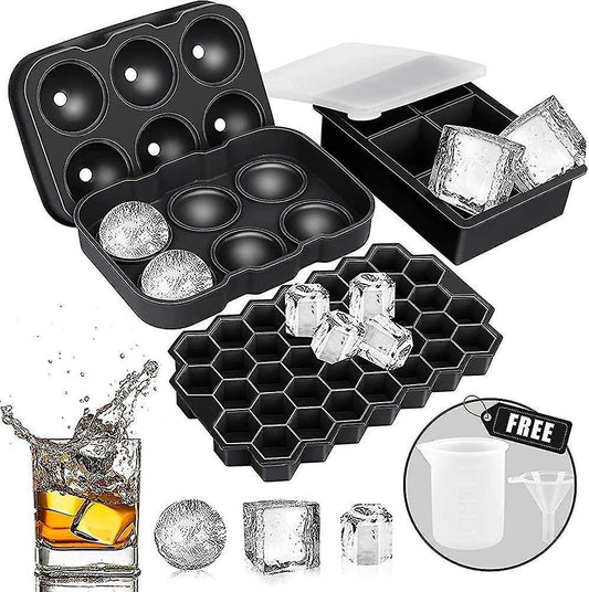 Ice Cube Mold, Silicone Ice Cube Mold, Aibast Ice Cube Mold With Lid, Large Ice Gift