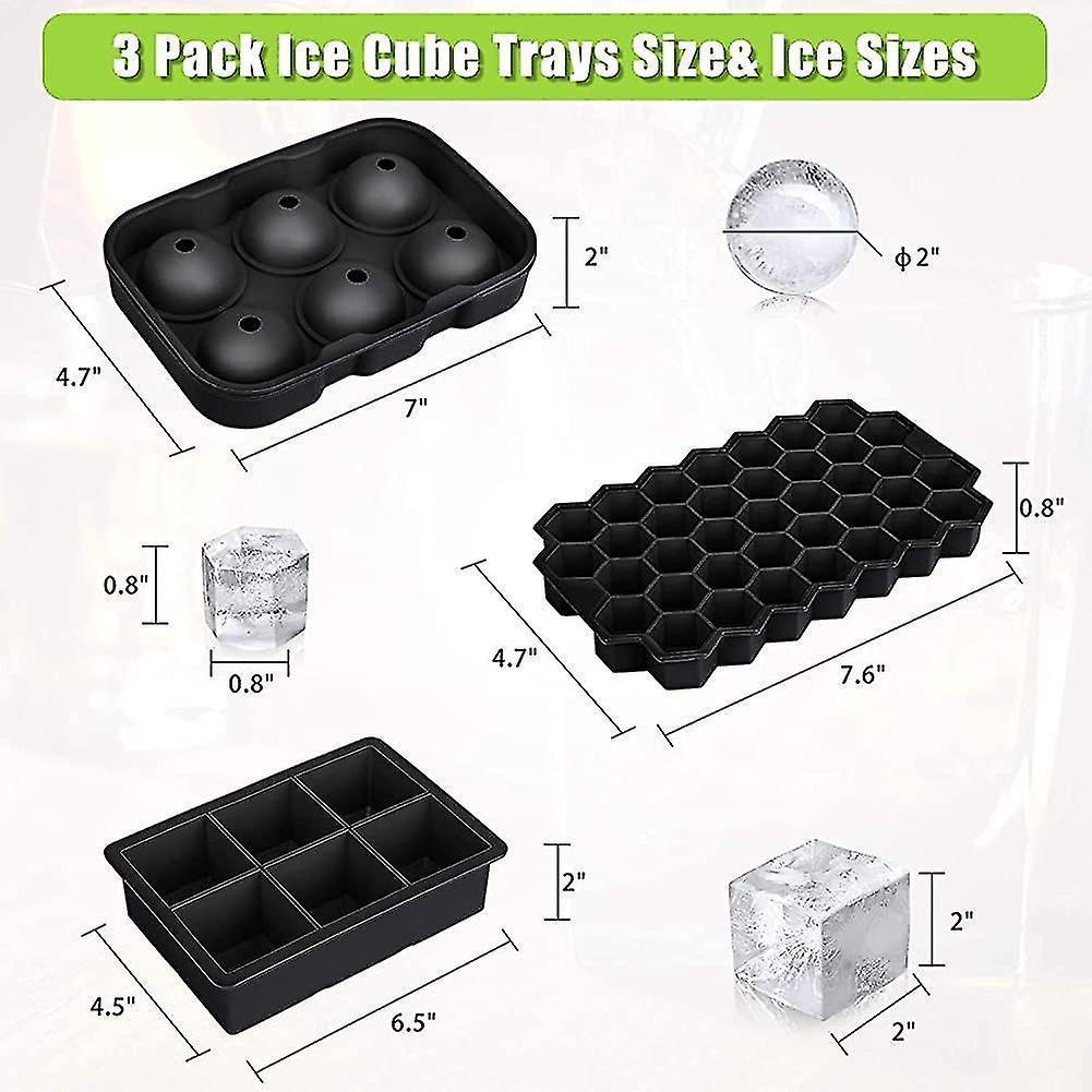 Ice Cube Mold, Silicone Ice Cube Mold, Aibast Ice Cube Mold With Lid, Large Ice Gift