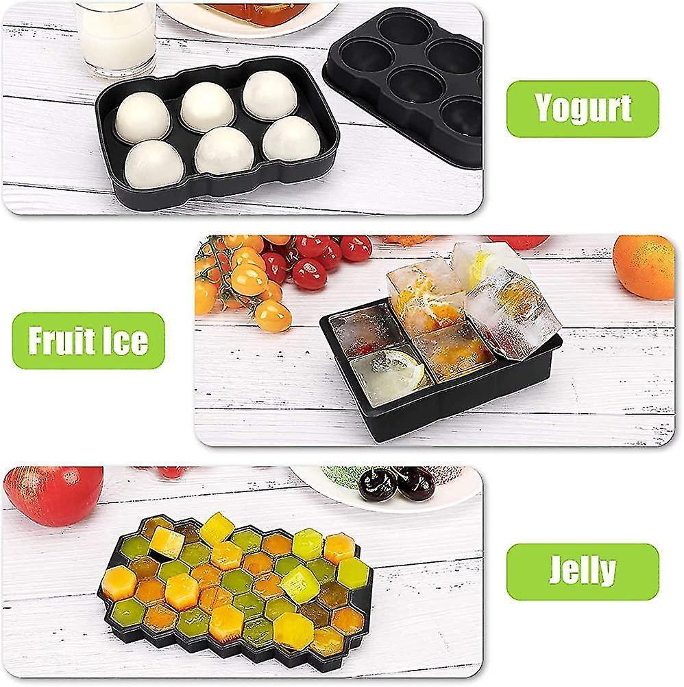 Ice Cube Mold, Silicone Ice Cube Mold, Aibast Ice Cube Mold With Lid, Large Ice Gift