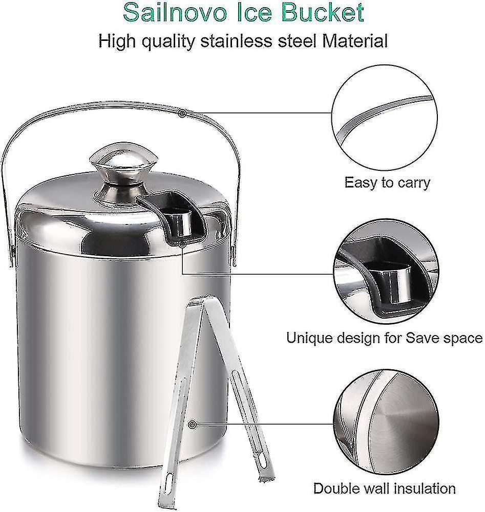 Ice Bucket Ice Bucket Champagne Cooler Ice Cube Container With Tongs And Lid