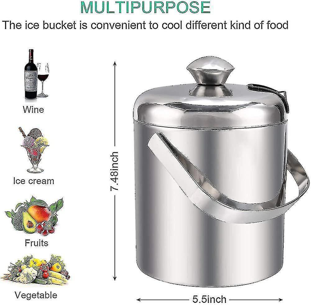 Ice Bucket Ice Bucket Champagne Cooler Ice Cube Container With Tongs And Lid