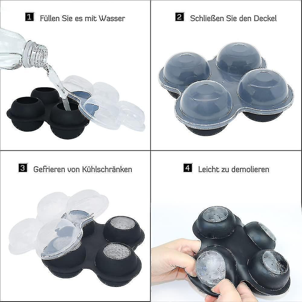 Ice Cube Mold In Pink Shape, Ice Ball Molds 4 Pieces Ice Cube Container Silicone