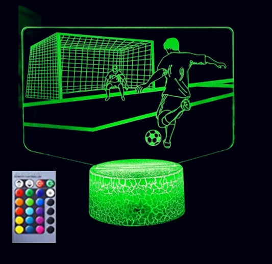 3D Football Soccer Night Light Table Desk Optical Illusion Lamps 16 Color Changing Lights LED Table Lamp Xmas Home Love Birthday babies babies Gift