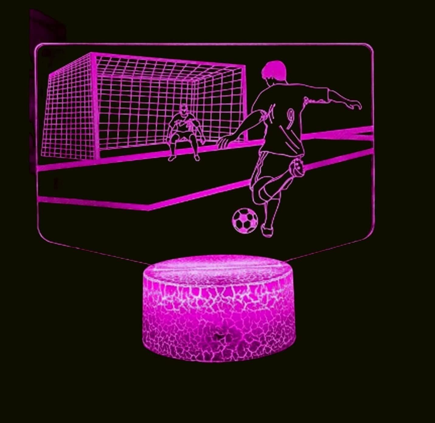 3D Football Soccer Night Light Table Desk Optical Illusion Lamps 16 Color Changing Lights LED Table Lamp Xmas Home Love Birthday babies babies Gift