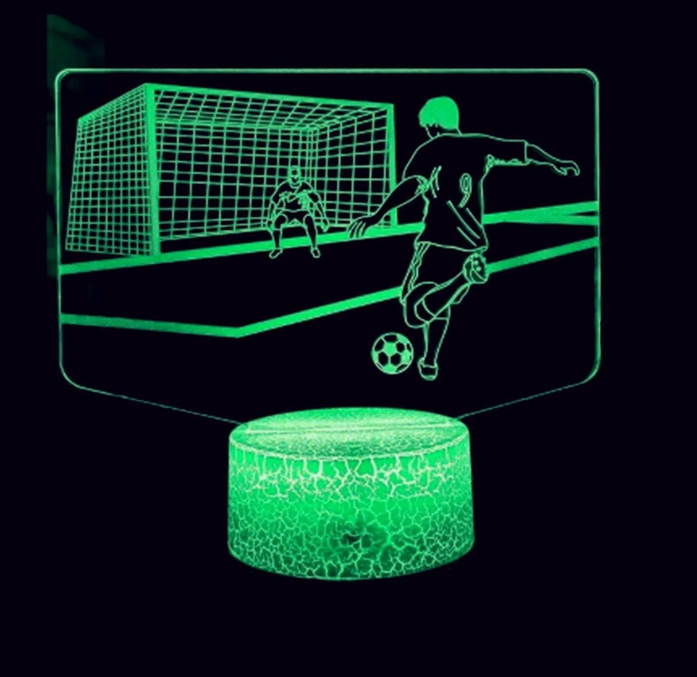 3D Football Soccer Night Light Table Desk Optical Illusion Lamps 16 Color Changing Lights LED Table Lamp Xmas Home Love Birthday babies babies Gift