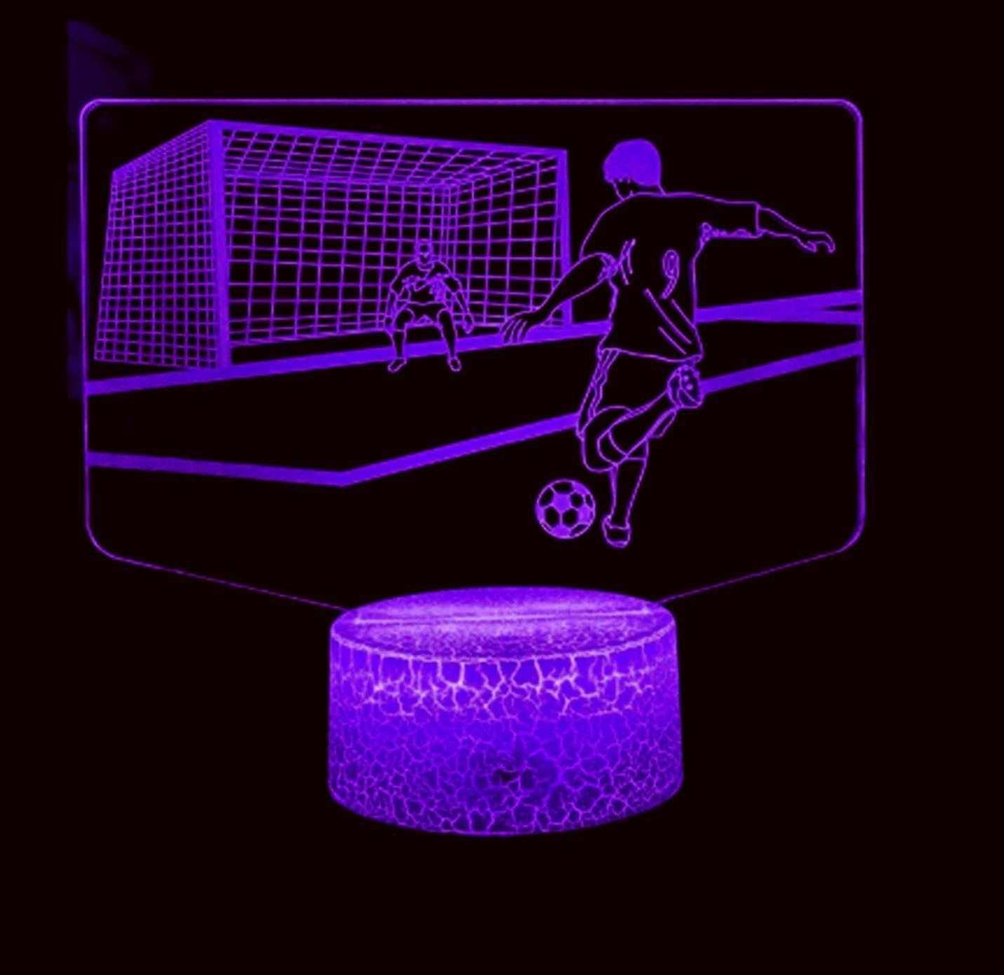 3D Football Soccer Night Light Table Desk Optical Illusion Lamps 16 Color Changing Lights LED Table Lamp Xmas Home Love Birthday babies babies Gift
