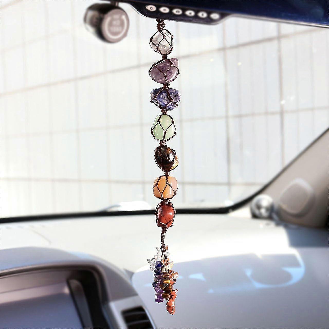 7 Chakra Gemstones Reiki Healing Crystals Hanging Ornament Home Indoor Decoration
