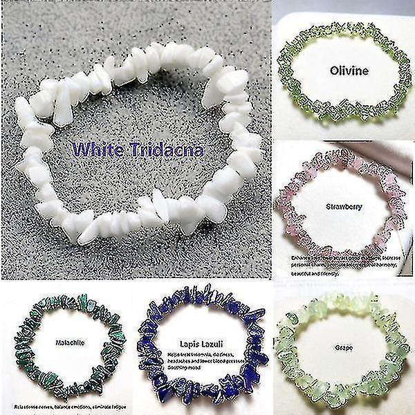 20+ Colors Natural Crystal Chakra Bracelet Natural Gem Chip Jewelry Bracelet Amethyst Black Onyx Ruby Yellow Crystal Clear Crystal Aquamarine Green