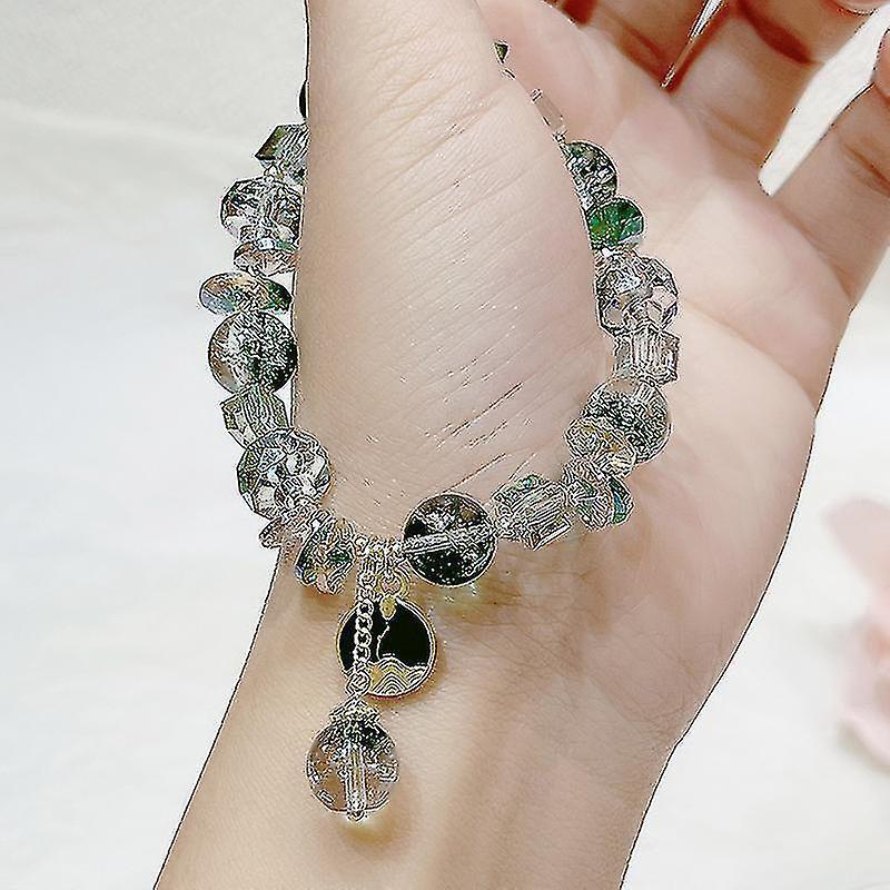 Chinese Ancient Style Promises Like A Mountain Heavy Friendship Chain Forest Small Fresh Green Crystal Bracelet Girl Gift Girlfriend Jewelry Jewelry