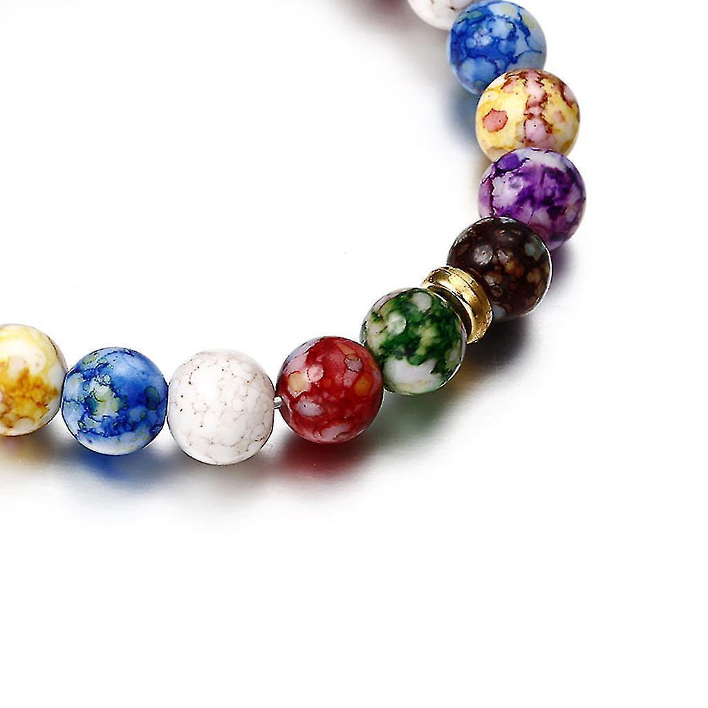 Colorful Beads Rainbow Healing Crystal Chakra Yoga Hologram Bracelets For Women