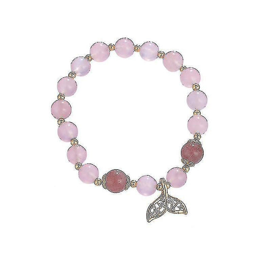 Jcsw Diamond-studded Fishtail Strawberry Crystal Bracelet, Sweet And Cold Temperament Simple Bracelet