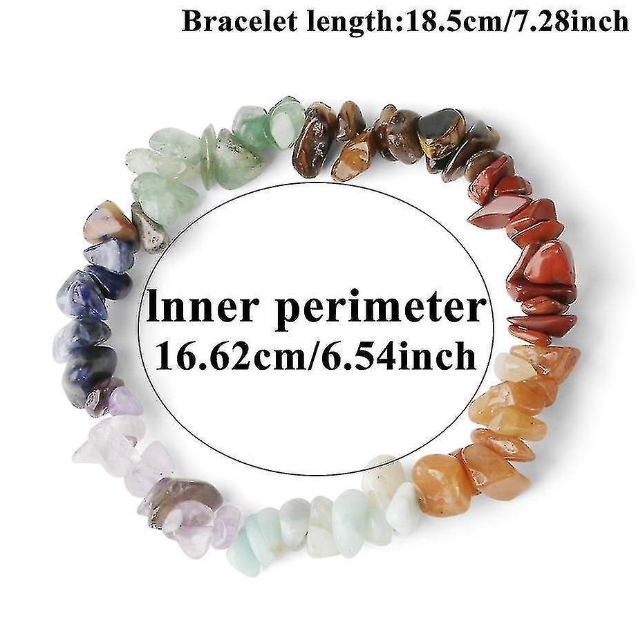 Natural Stone 7-chakra Chip Beads Healing Crystal Bracelet