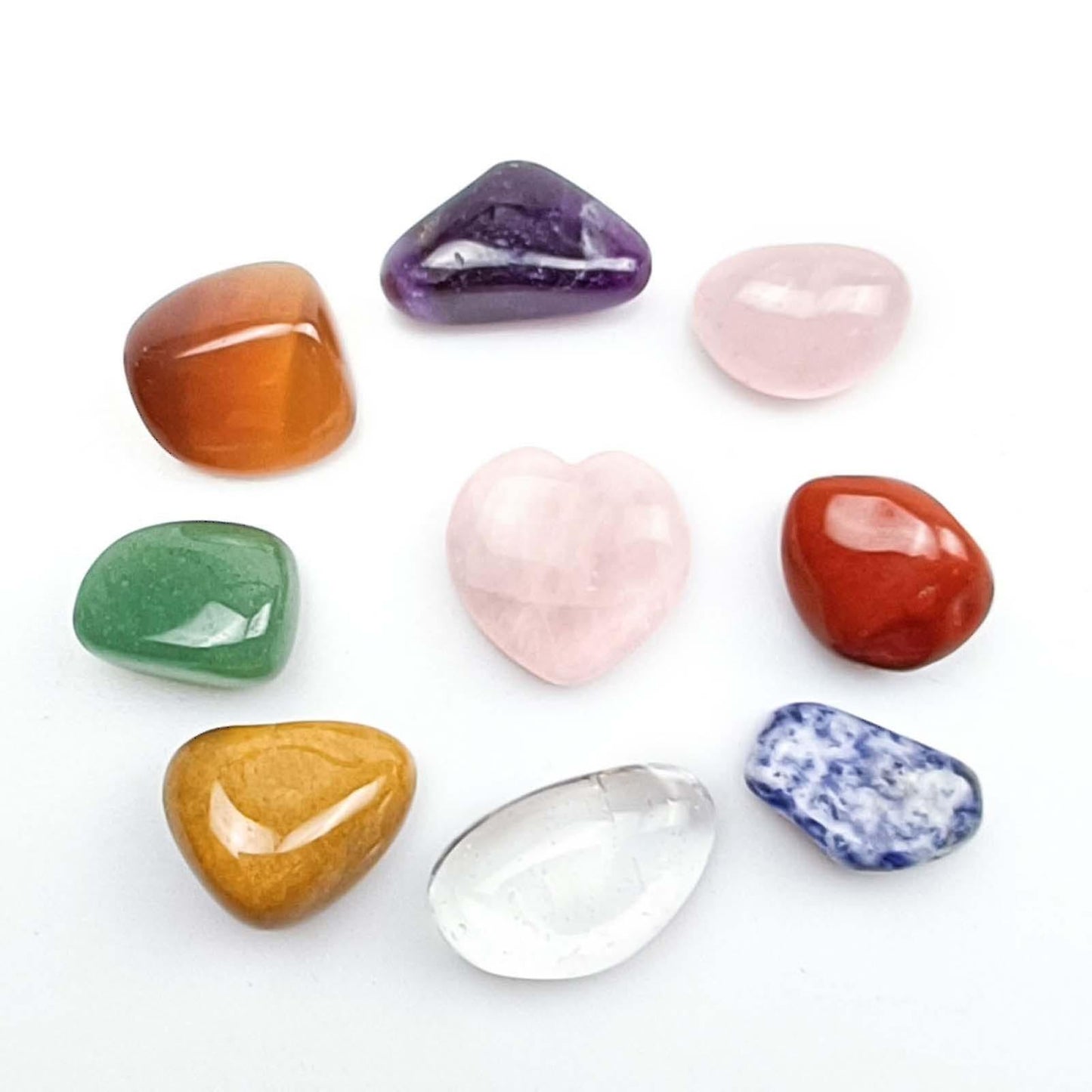 Seven Chakra Stones Colorful Set Amethyst Agate Jade Love Crystal Chakra Crafts