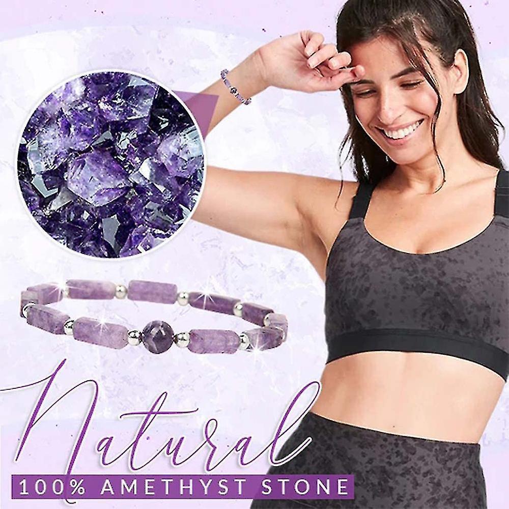 Women Body Purifying Amethyst Slimming Natural Amethyst Bracelet Healing Crystal Therapy Bracelet For Pain Relief Fatigue