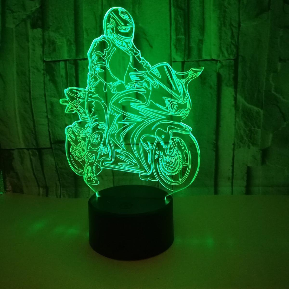 Dirt Bike Gifts for Boys, Motocross 3D Night Light Illusion