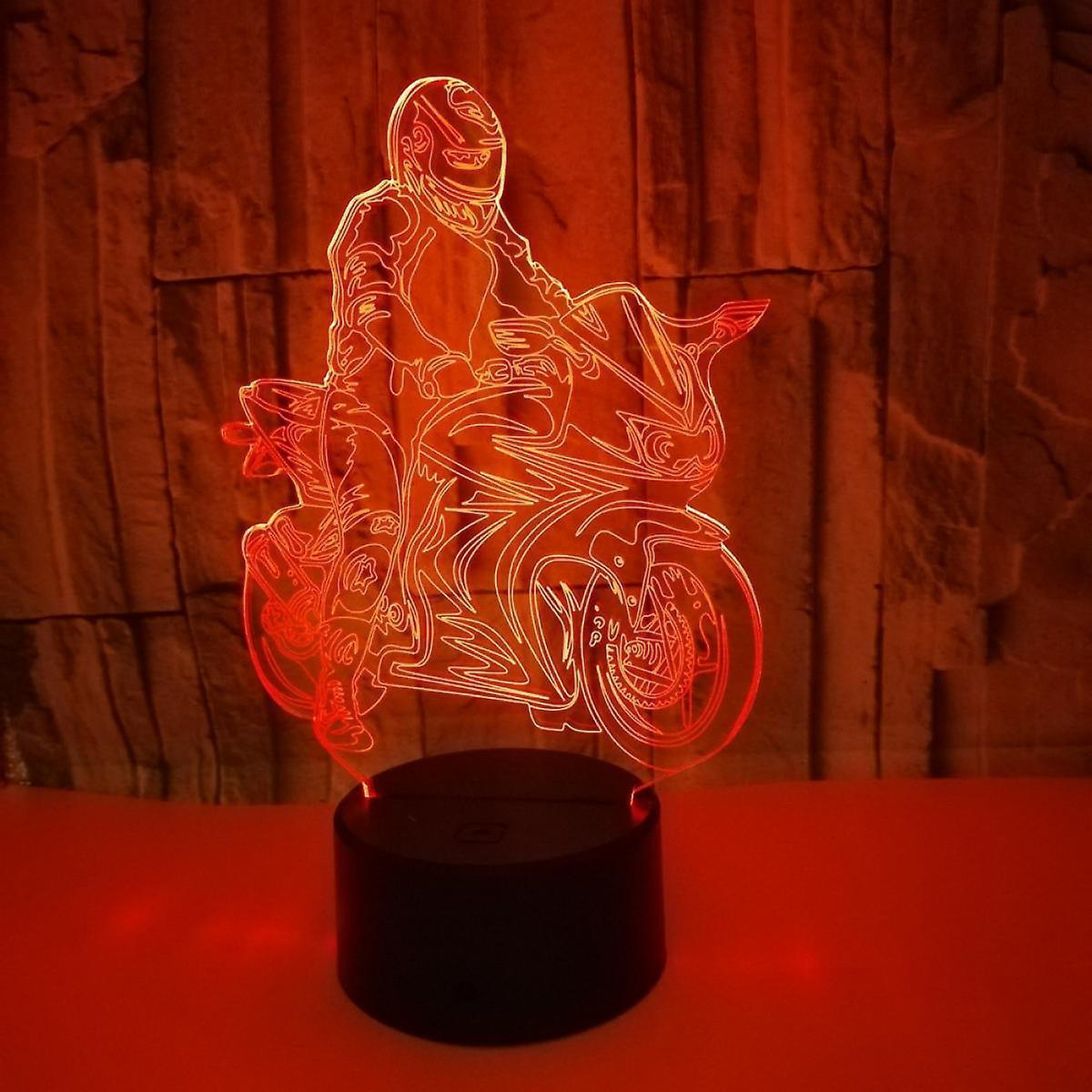 Dirt Bike Gifts for Boys, Motocross 3D Night Light Illusion