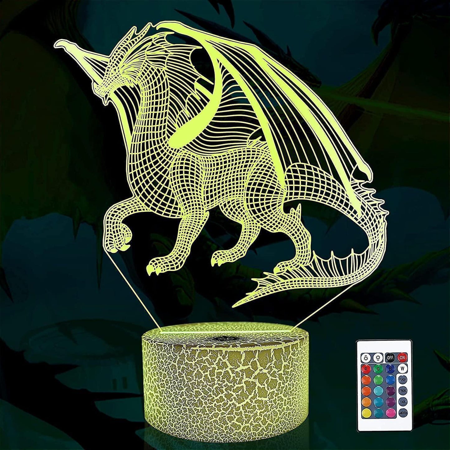 3D Dragon Lamp Night Light 3D Illusion lamp  16 Color