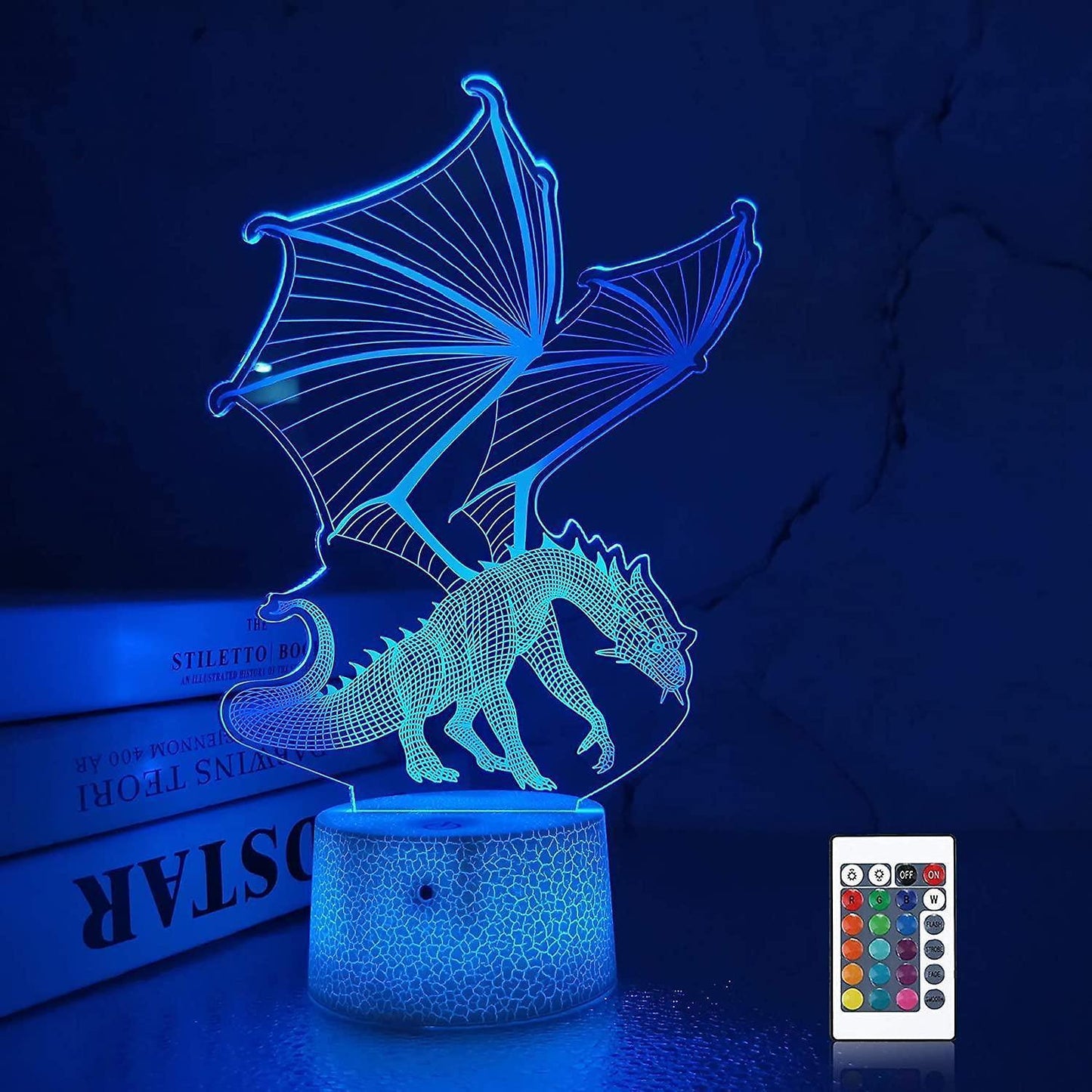 3D Dragon Lamp Night Light 3D Illusion lamp  16 Color