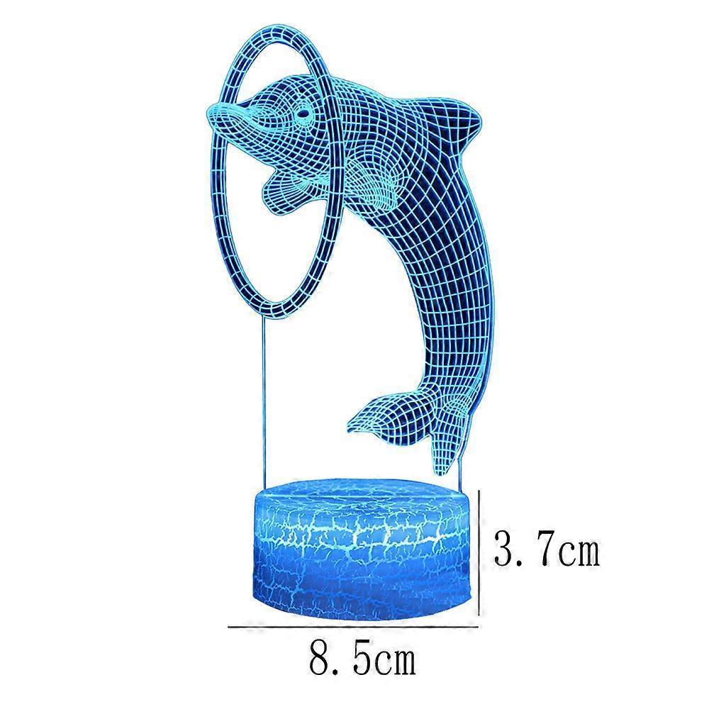 Dolphin series 3D night light remote controlled table lamp with LED color transition