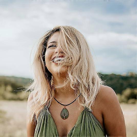 7 Chakra Gemstone Healing Crystals Necklace Copper Wire Wrapped Natural Gemstone Necklace Unisex Hippie Leather Necklace Choker