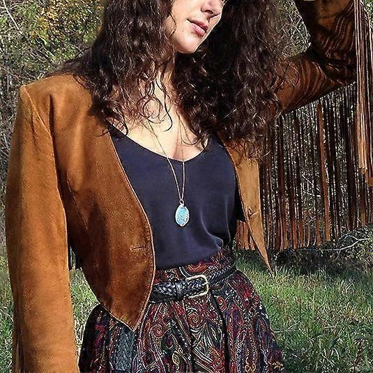 7 Chakra Gemstone Healing Crystals Necklace Copper Wire Wrapped Natural Gemstone Necklace Unisex Hippie Leather Necklace Choker