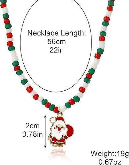 Christmas Beaded Pendant Bracelet Adjustable Christmas Tree Claus Snowman Crystal Imitation Pearl Pendant Chain Bracelet For Women Christmas Gifts