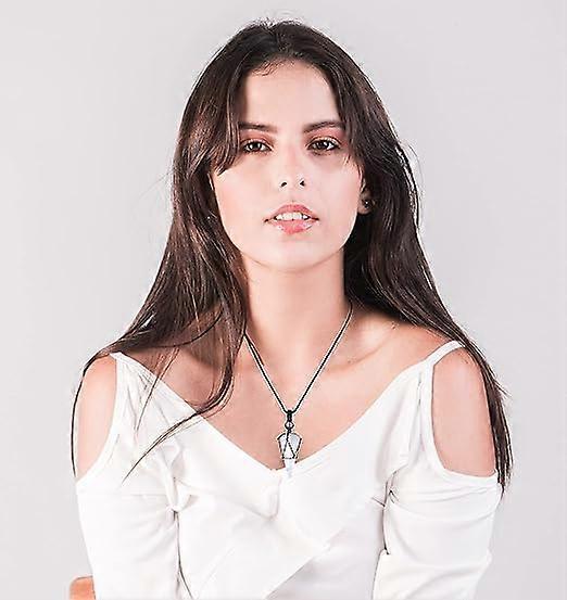 Crystal Necklace for Men Women Healing Crystal Stone Bar Pendant Necklace Adjustable Rope Necklace Natural Gemstone Necklace Jewelry