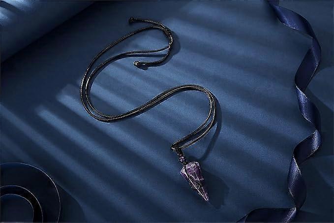 Crystal Necklace for Men Women Healing Crystal Stone Bar Pendant Necklace Adjustable Rope Necklace Natural Gemstone Necklace Jewelry
