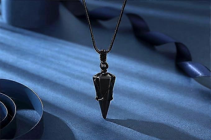 Crystal Necklace for Men Women Healing Crystal Stone Bar Pendant Necklace Adjustable Rope Necklace Natural Gemstone Necklace Jewelry