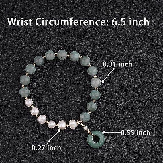 Healing Crystal Bracelet Gold Wealthy Lucky Pearl Feng Shui Jade Bracelet for Women