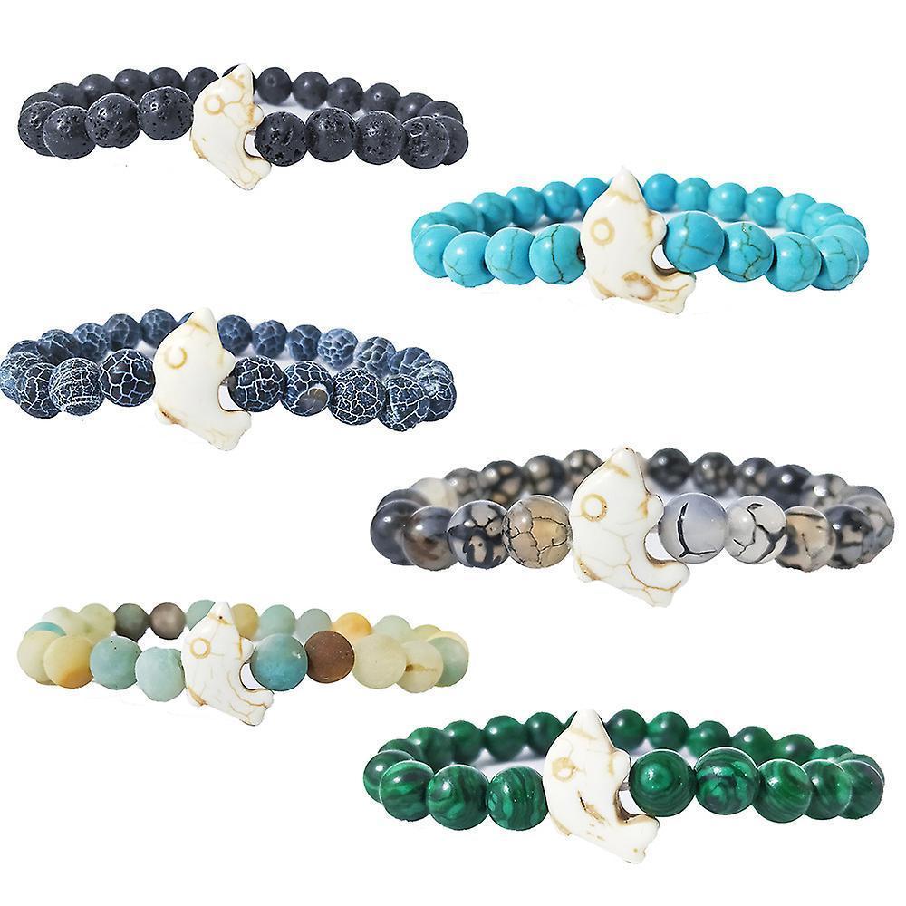 Healing Crystals Bracelet Handmade Natural Gemstones Beads Bracelet Elastic Natural Stone Yoga Beads Bracelet Bangle Gifts