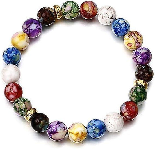Healing Crystals Bracelet Handmade Natural Gemstones Beads Bracelet Elastic Natural Stone Yoga Beads Bracelet Bangle Gifts