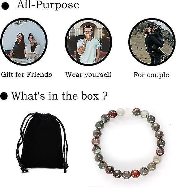 Men Women 8mm Natural Stone Bead Stretch Bracelet Healing Crystal Gemstone Beaded Bracelets