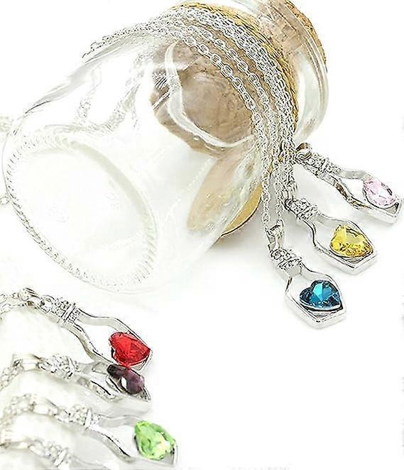 Necklaces for Women Pendant Fashion Jewelry Valentine Gift Necklace Minimalistic Alloy Heart-shaped Faux Crystal Bottle Choker Beaded Necklace Set Gif
