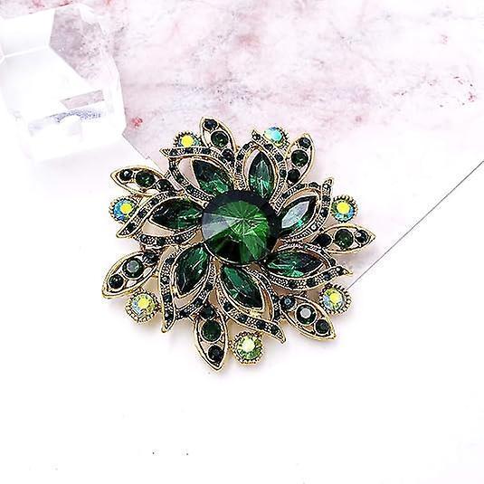 Vintage Women's Austrian Crystal Elegant Flower Brooch Wedding Broach Pin