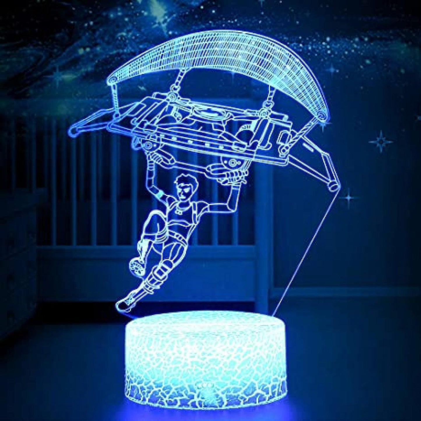3D Illusion Night Light Paragliding Lamp with Remo