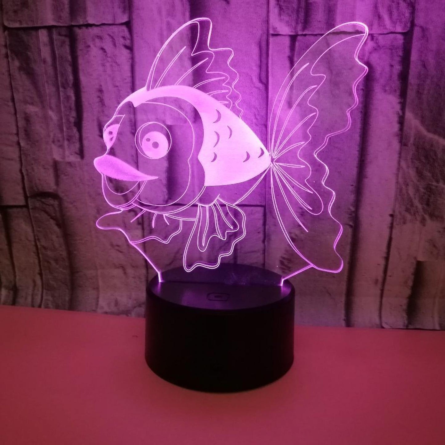 3D Fish Night Light Lamp Illusion Night Light 7 Color