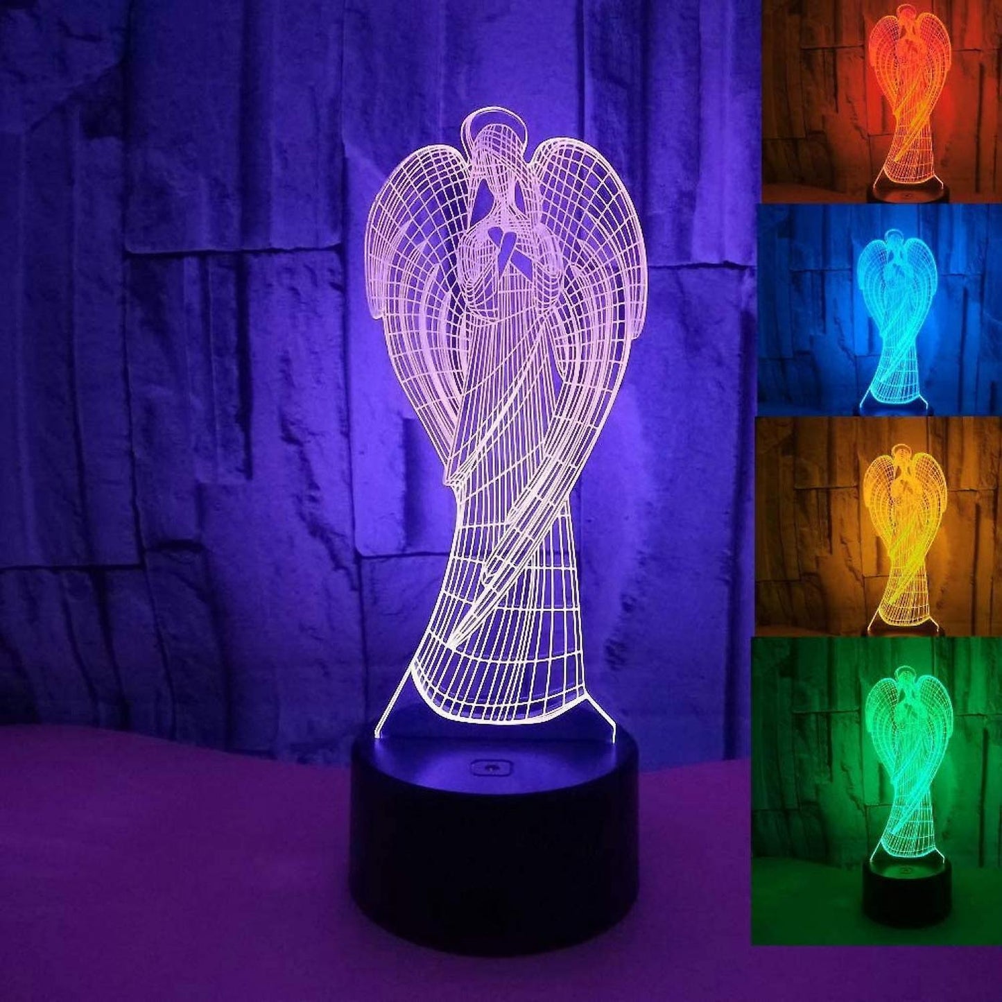 3D Angel Wing Night Light Lamp Illusion Night Ligh