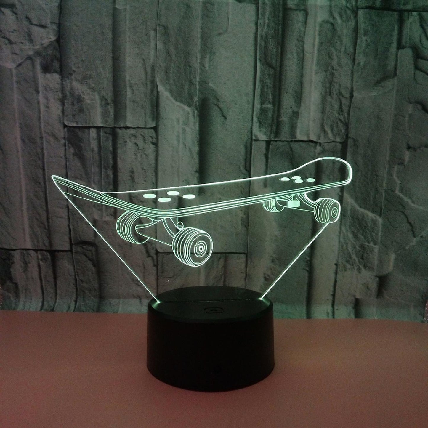 3D Optical Illusion Skateboard Sensor Night Light