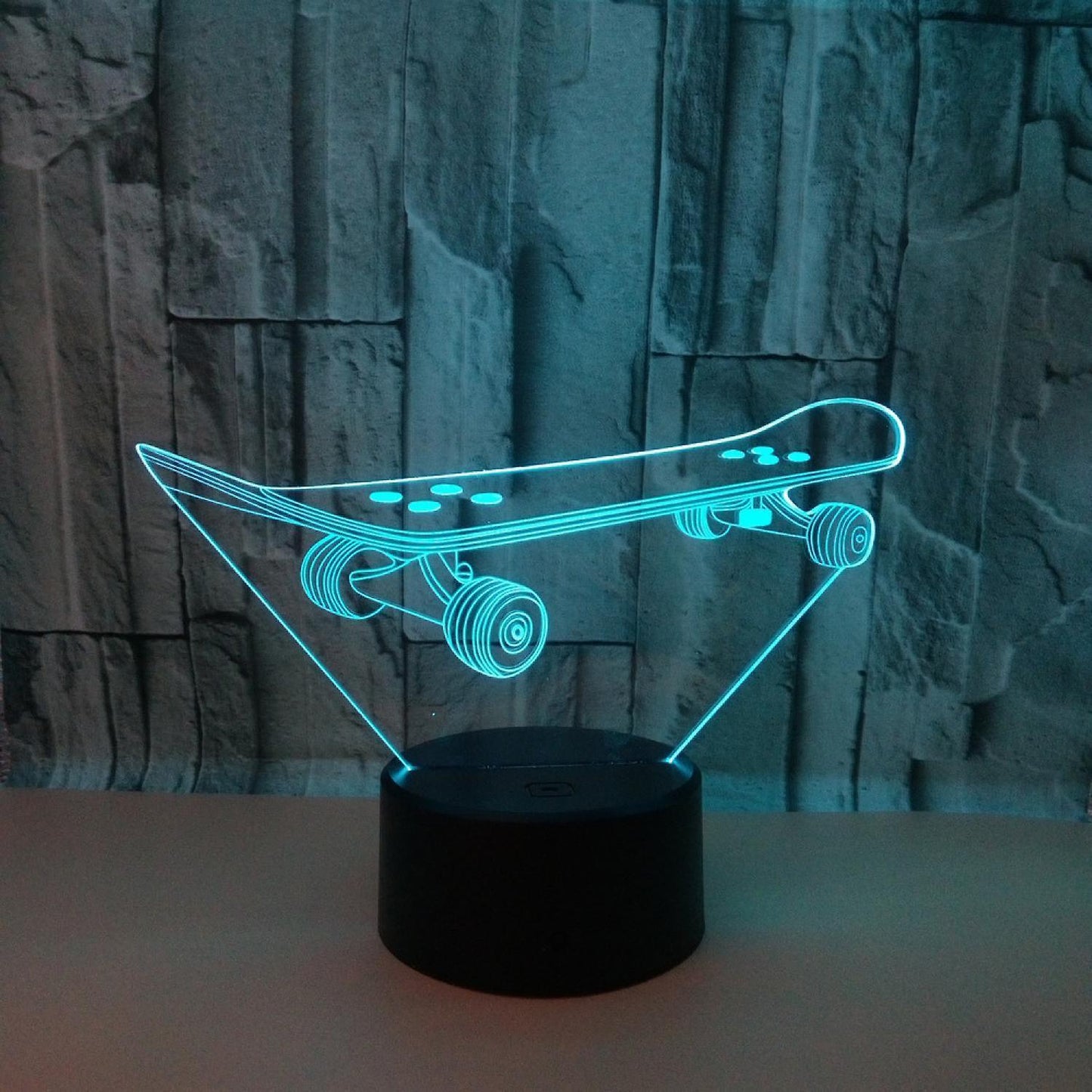 3D Optical Illusion Skateboard Sensor Night Light