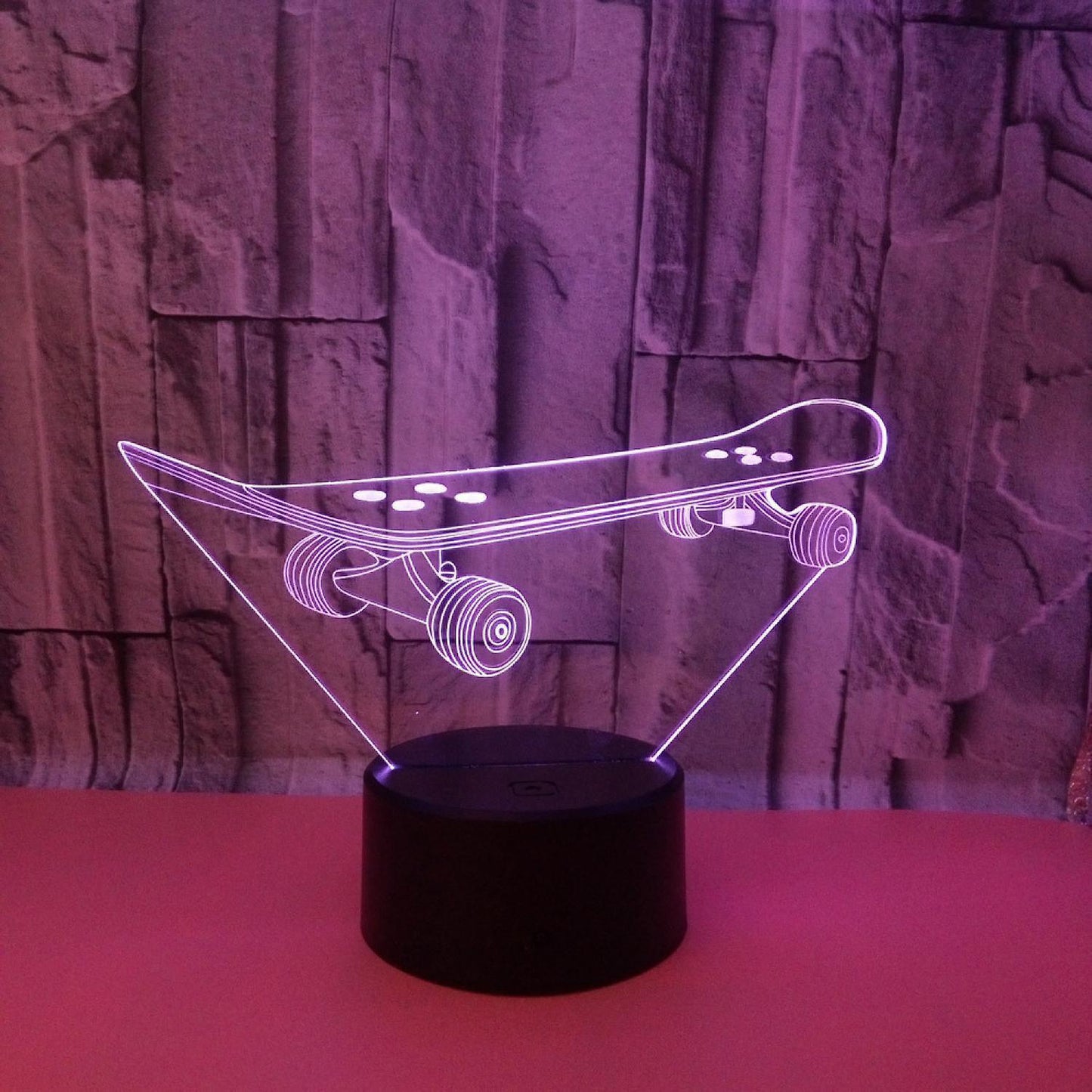 3D Optical Illusion Skateboard Sensor Night Light