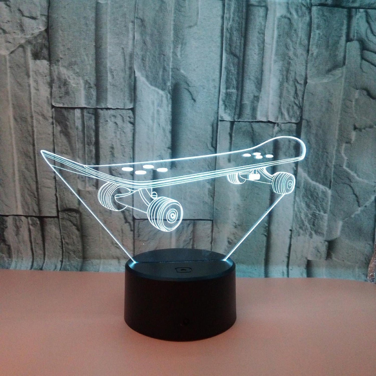 3D Optical Illusion Skateboard Sensor Night Light