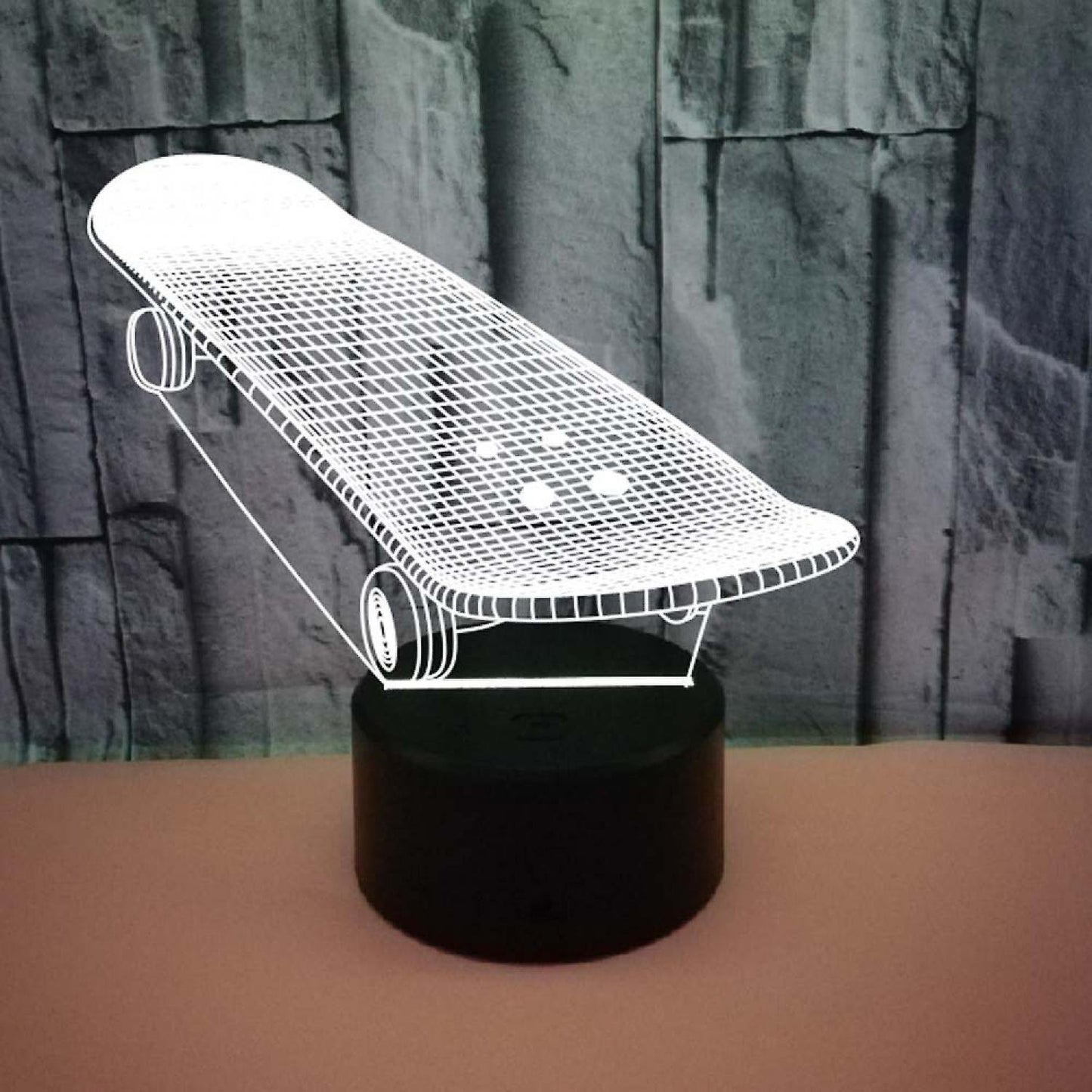 3D Optical Illusion Skateboard Sensor Night Light